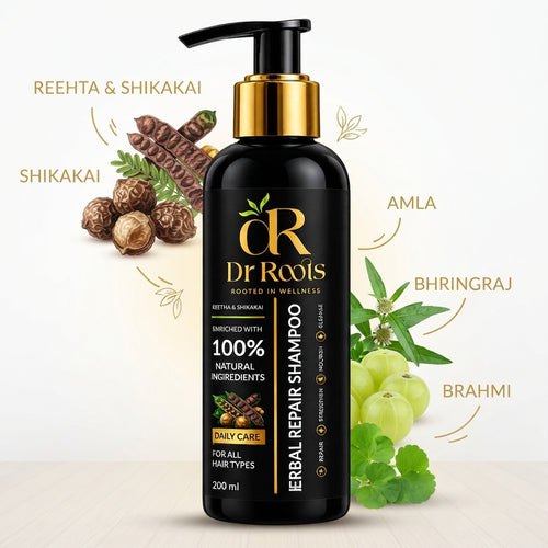 Dr Roots Herbal Shampoo - 100% Natural Ingredients - Deep Cleaning - (200 ml)
