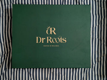 Dr Roots forest green premium gift box with gold logo